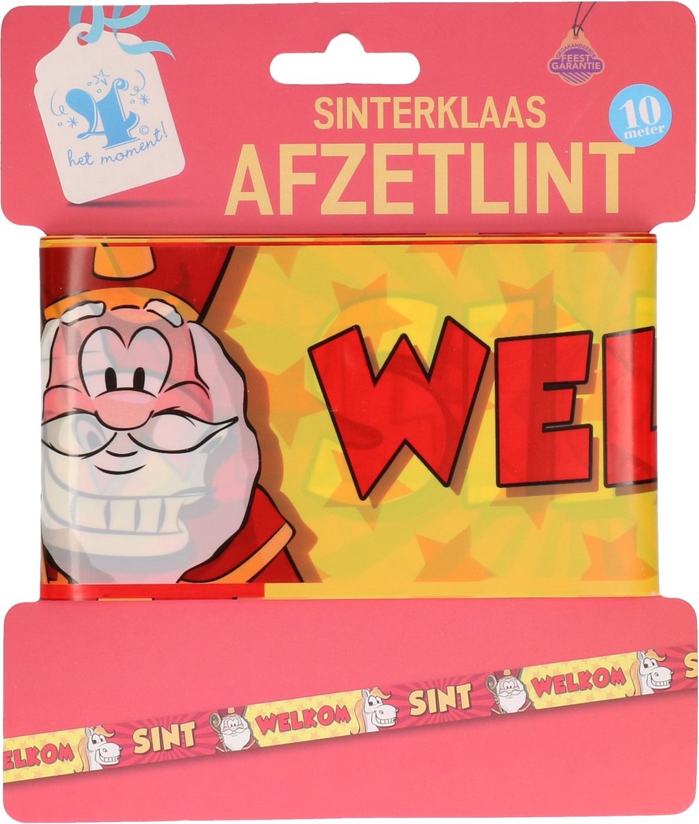 Afzetlint Sinterklaas | Sinterklaas versiering | 10 meter lang | Welkom Sint